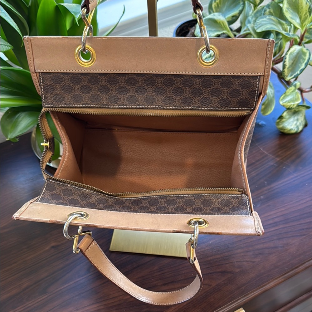 Celine Brown Tote Bag with Luxurious Monogram Pattern - Picture 6 of 9